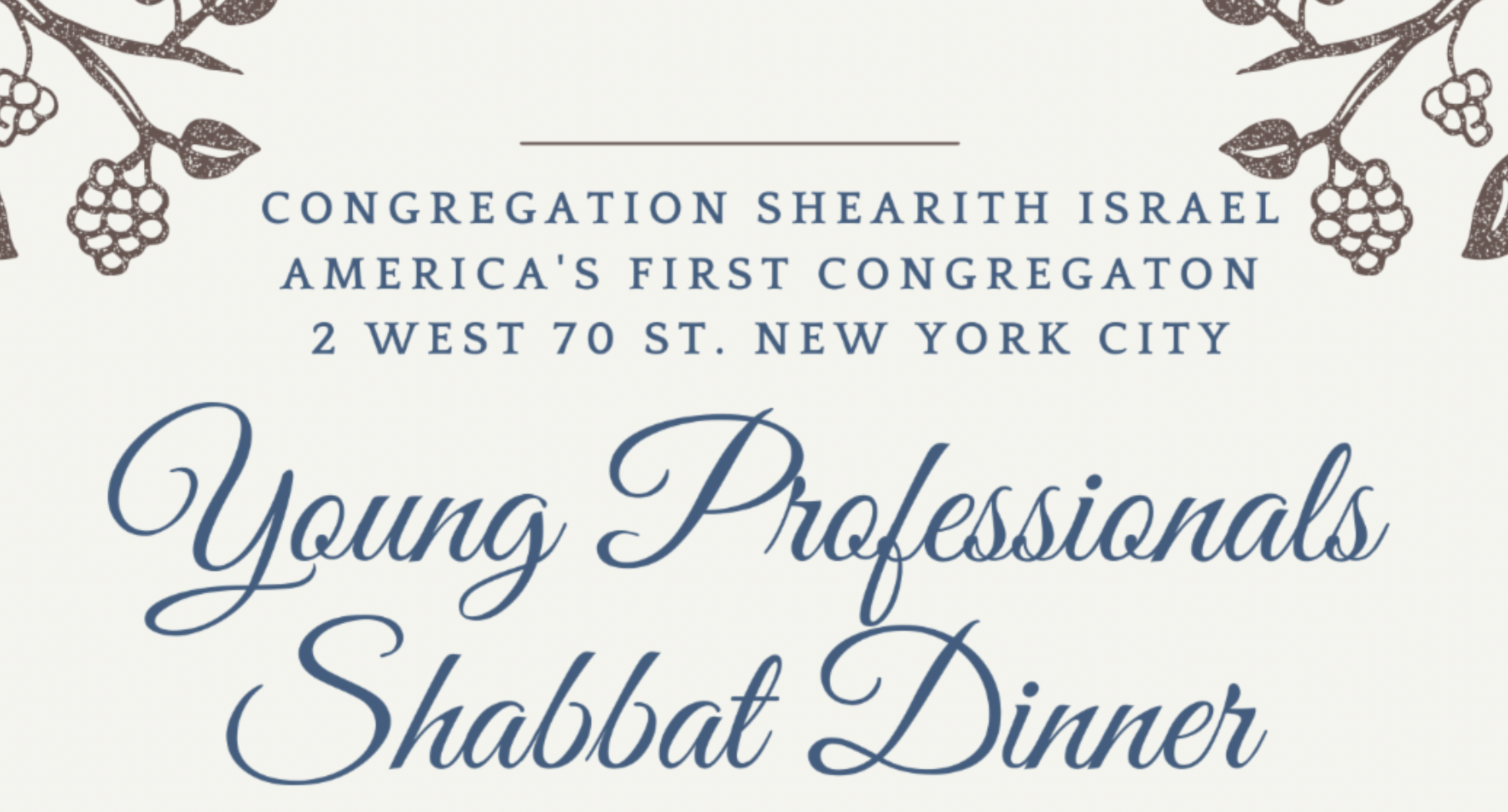 Young Professionals Shabbat Dinner with Rabbi Soloveichik