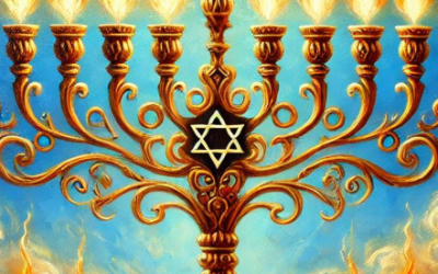 menorah oil painting pic
